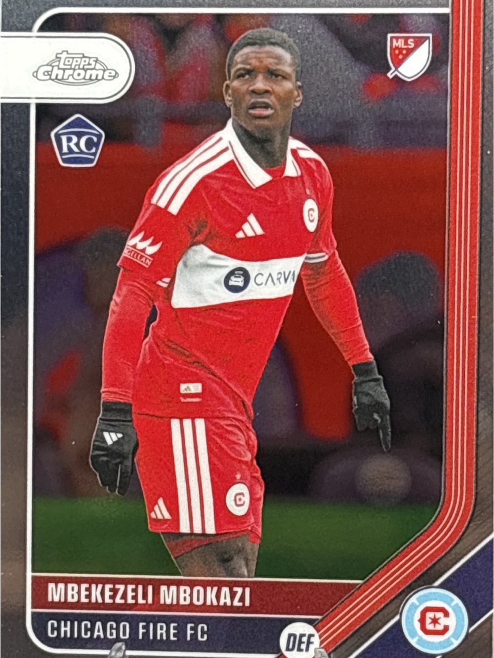 Topps Chrome Mbekezeli Mbokazi Chicago Fire FC Soccer Rookie Card